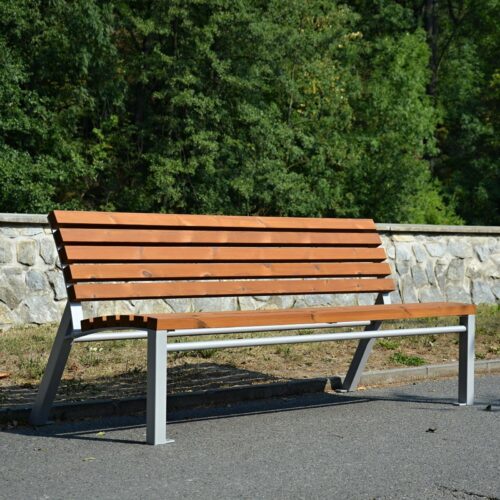 Banc public ONE en bois de chêne, 1800mm