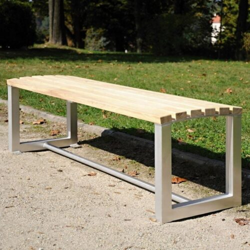 Banquette publique ONE en bois de chêne, 1800mm