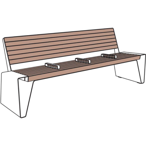 Banc public RADIUM LRA165r, lg. 2,00 m en bois de robinier