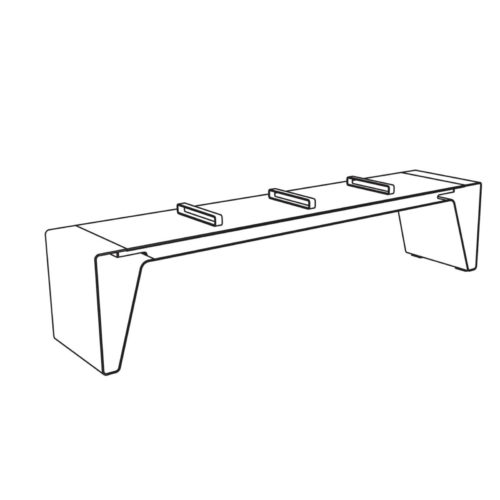 Banquette publique RADIUM LRA462, lg. 2000 mm