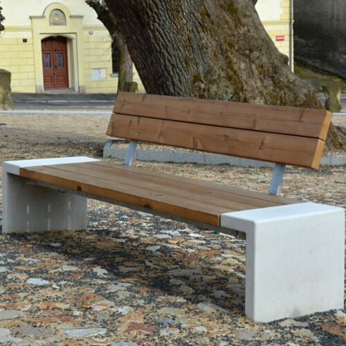 Banc public SIBELA en bois de pin, 2400mm