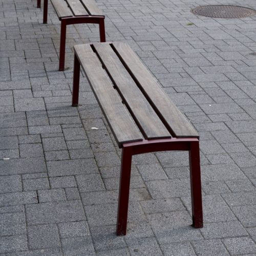 Banquette publique VERA LV111t en bois de jatoba, 1800mm