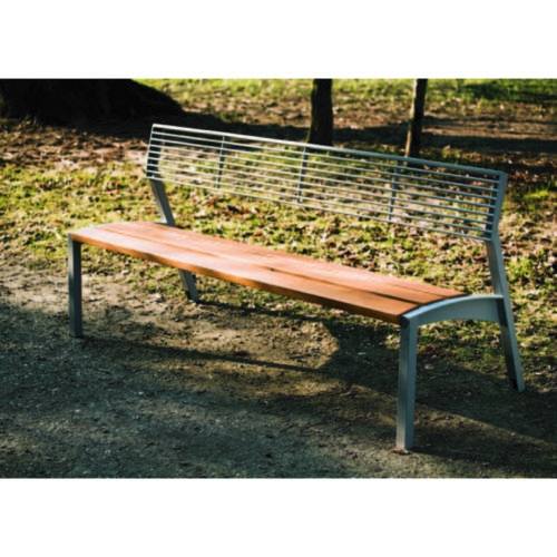 Banc public VERA LV171y en bois de jatoba et acier, 1800mm