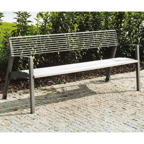 Banc public VERA LV176t en bois de jatoba et acier, 1800mm