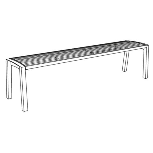 Banquette publique VERA LV210n en inox, 1500mm