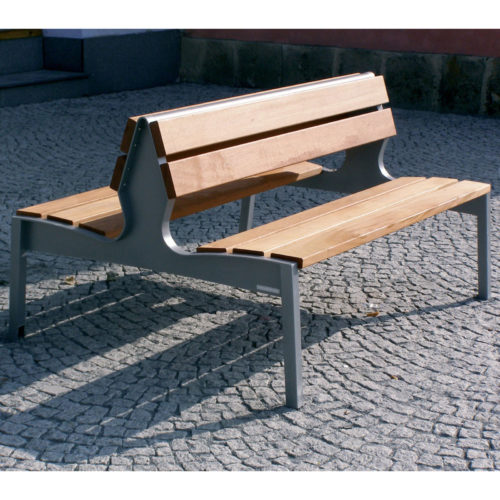 Banc public double VERA LV350t en bois de jatoba, 1500mm