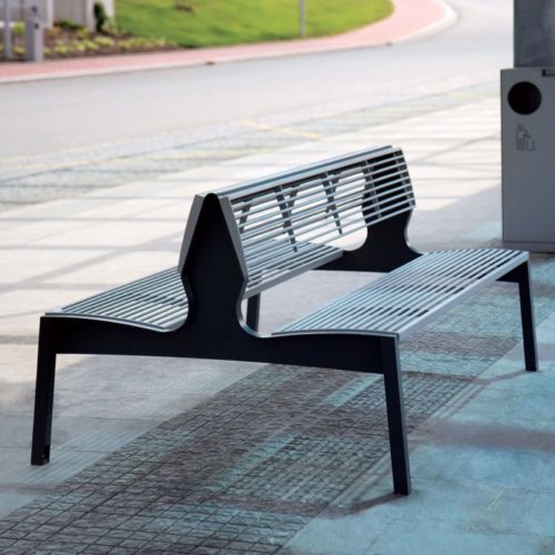 Banc double VERA en acier, 1500mm