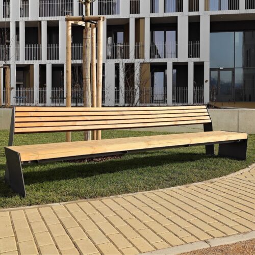 Banc public VEGA en bois de pin, 2000mm