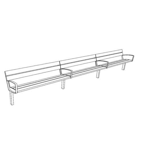 Banc public modulable INTERVERA LVR196t en jatoba, module gauche