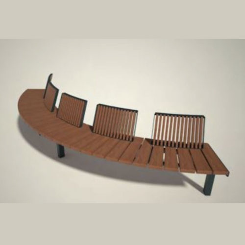 Banc public VERA SOLO LVS670-e-t en bois de jatoba