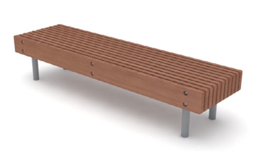 Banquette publique WOODY LWB110t en jatoba, pour enfants, 1400mm