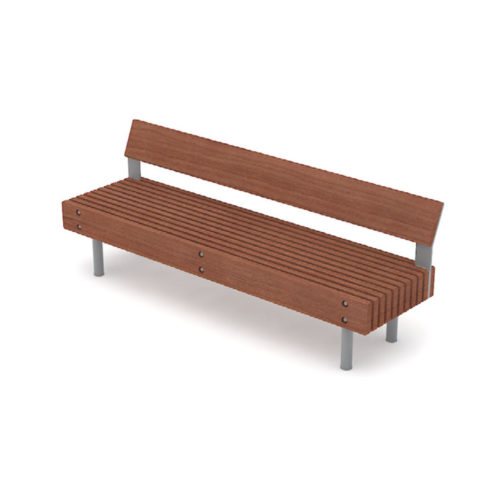 Banc public WOODY LWB150t en jatoba, pour enfants, 1400mm