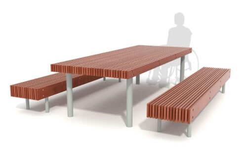Table WOODY, 3000mm en bois de jatoba