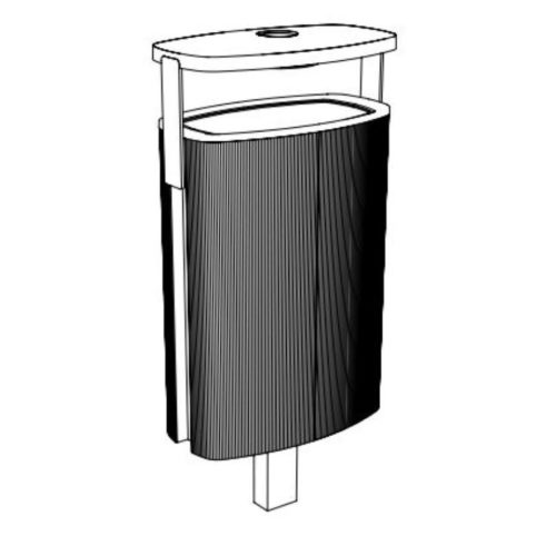 Corbeille MINIUM MIU-B105 45L en aluminium avec cendrier