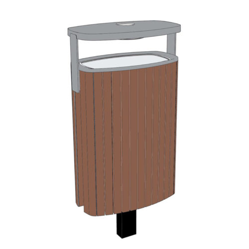 Corbeille MINIUM MIU-B115pr 45L en robinier avec cendrier