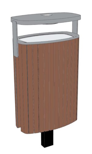 Corbeille MINIUM MIU-B115pt 45L en jatoba avec cendrier