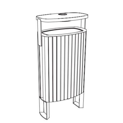 Corbeille MINIUM MIU-B316rp 45L en robinier avec cendrier