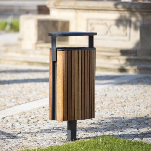 Corbeille MINIUM MIU115r 45L en robinier avec protection