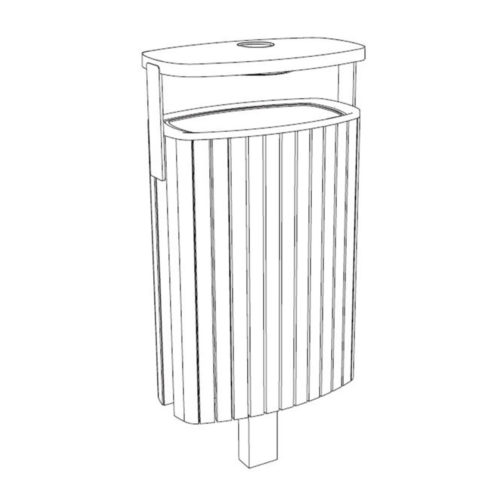 Corbeille MINIUM MIU115pr 45L en robinier avec cendrier