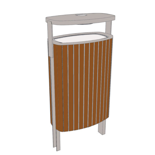 Corbeille MINIUM MIU215tp 45L en jatoba avec cendrier