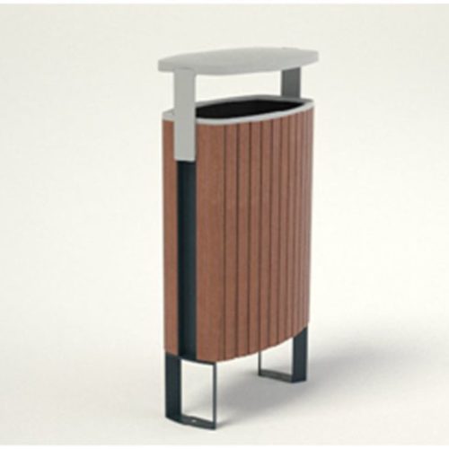 Corbeille MIU316r 45L en robinier avec protection