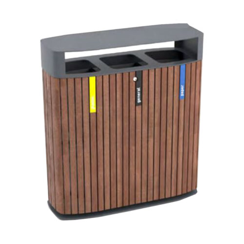 Corbeille de tri MULTIMINIUM MUM566r 3x50L en robinier