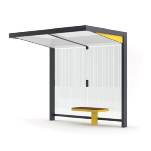 Abribus NUBO NUB200-SS 4,8m2 toit plat en verre