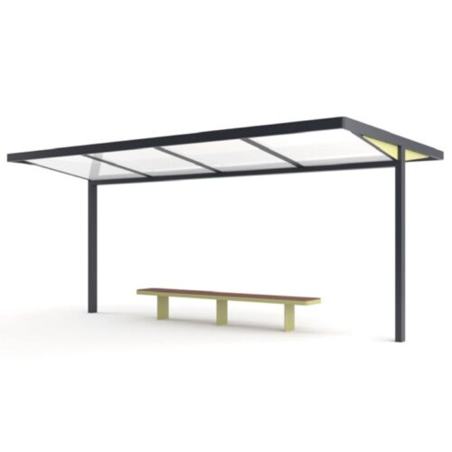 Abribus NUBO NUB800-SS double face 20m2 toit plat en verre