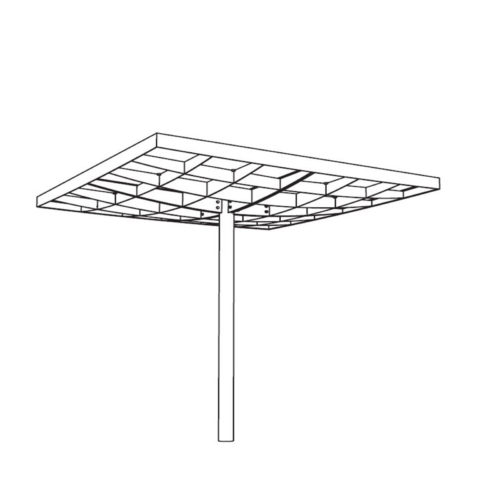 Abri PIN 9,4 m2 (3,07x3,07mx3,05m) toit en verre.