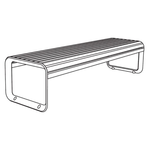 Banquette publique PORTIQOA PQA111r en robinier, 1820mm