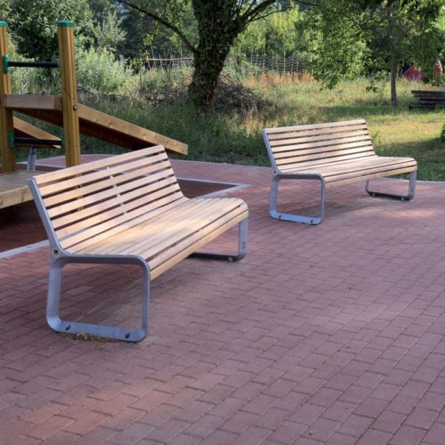 Banc public PORTIQOA PQA154r en robinier, 2200mm