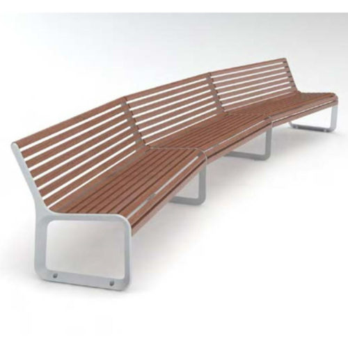 Banc public PORTIQOA concave bois de robinier