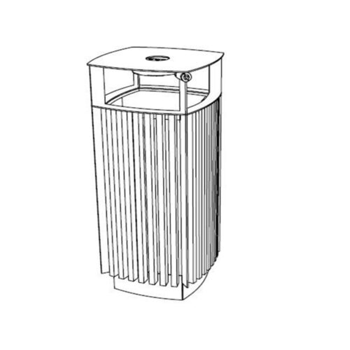 Corbeille Quinbin QB145rp 50L en robinier avec protection et cendrier