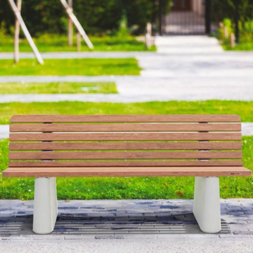 Banc public REFORMA en robinier et béton