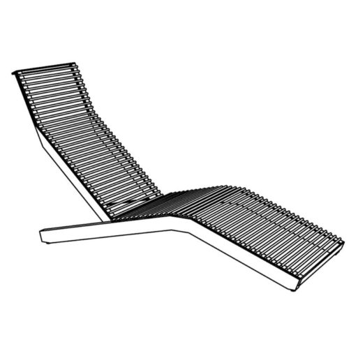 Chaise longue RIVAGE RVA251 en acier ancrage au sol