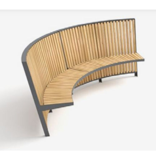 Banc courbe SDN106r en robinier, 2980mm, R1500mm