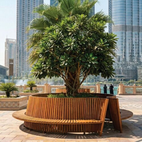 Banc circulaire SDN110t en jatoba, R1265mm