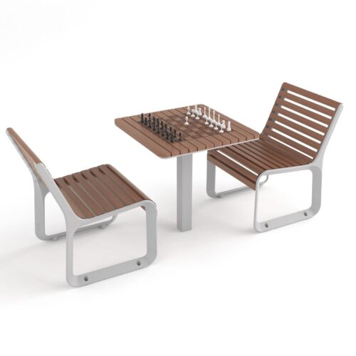 Table TABLY avec échiquier en robinier