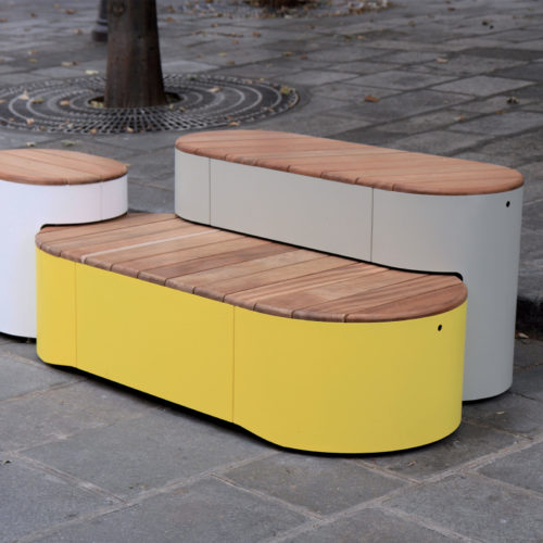 Banquette publique 3 modules URBAN ISLANDS UIS630 en HPL