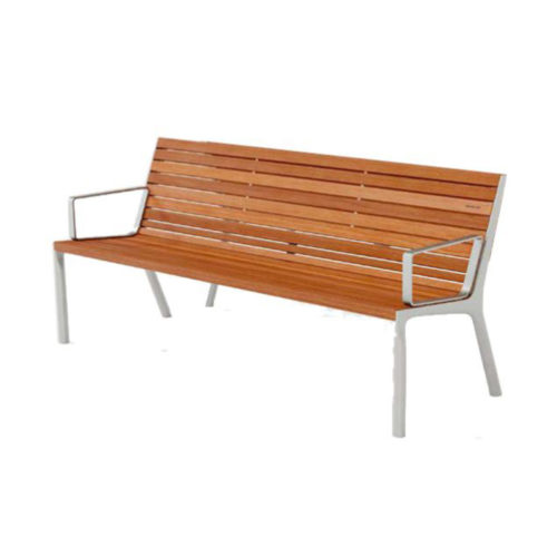 Banc pubic VLTAU VLA156r en robinier avec accoudoirs, 1800mm