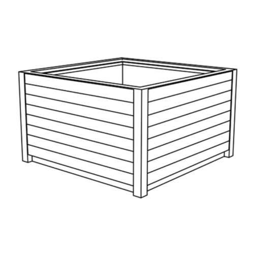 Jardiniere CIMI en bois troical - 1120 L - 1400x1400xh888mm